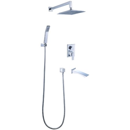 Bath mixer and shower Lemark Contest LM5822CW, built -in, chromium color, white