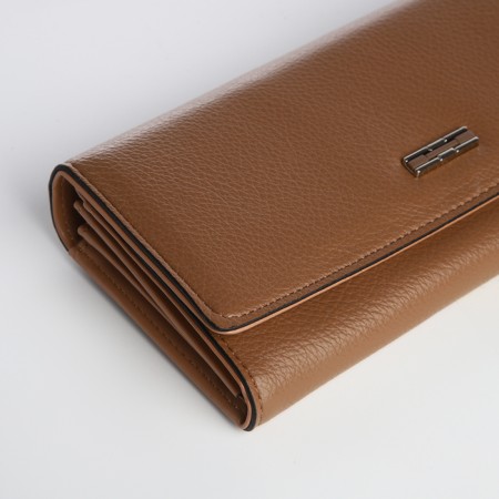 Women's wallet on a magnet, brown color-2
