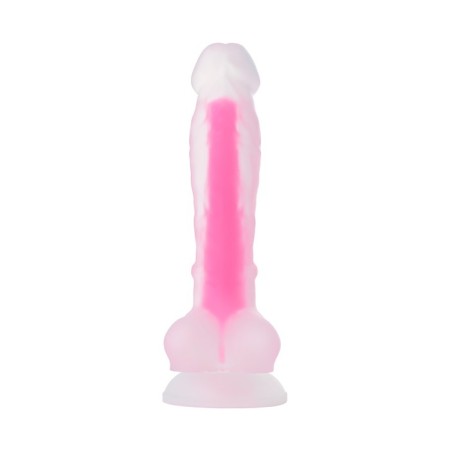 The phallimitator "Pitches-fire" glowing in the dark, silicone, 18 cm, the color is transparent-2