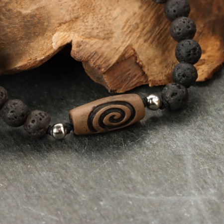 Bracelet from lava with bead Ji "Chakra" No. 1-1