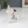 Souvenir ceramics "Elephant with elephants" white with gold, rhinestones 16.2 cm