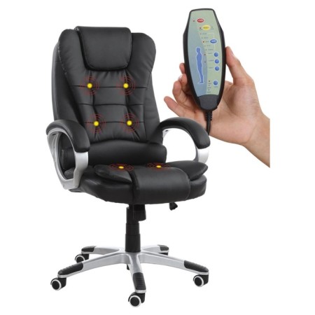 Armchair for the head of the Brabix Comfort MS-003, 6 massage modules, eco-leather, black-1
