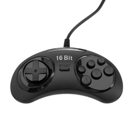 Gamepad for Sega 16-bit, 6 buttons, 2 pcs in the kit, black-1