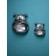 Set of wall figures "Dog", polystone, 25 cm, silver color
