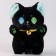 Soft toy "cat", 12 cm, black color