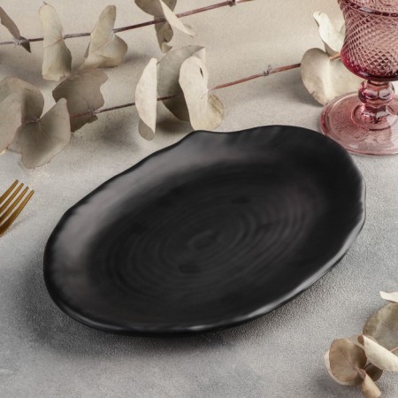 Black East dish, 25.5 × 17 × 2.5 cm, black color-1