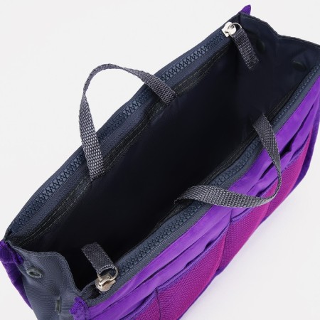 Cosmetic bag-organizer on zippers, purple color-2