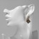 Romb earrings mini, white color in black gold