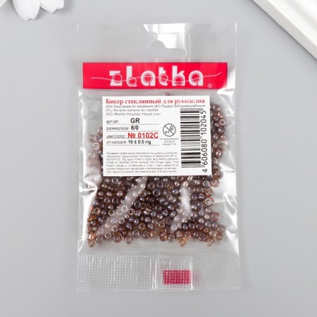 Beads "Zlatka" 08/0, 3 mm, 10 g 0102C Amber-2
