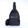 Male sling bag from textiles, headphone opening, gray color