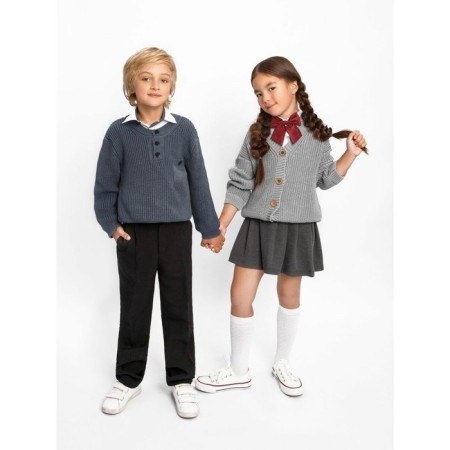 Cardigan Children's Knit, height 128 cm, gray color-6