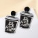 Acrylic earrings "cups of coffee", black and white color