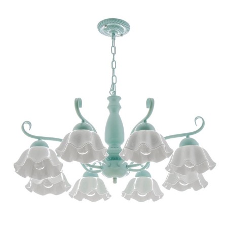 Luracia chandelier 8he27 40W green-white 88x88x37-72 cm Bayerlux-8