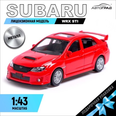 Metal machine Subaru WRX STI, 1:43, Red color