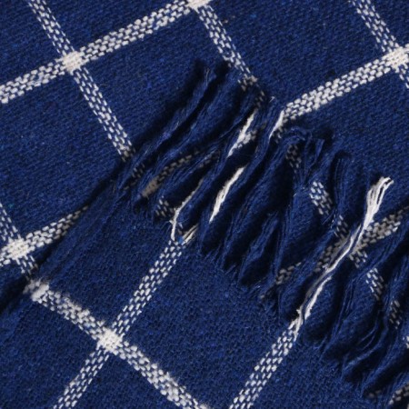Palermo plaid 140x200cm, white/blue, wool 20%, pan 40%, polyester 40%-2