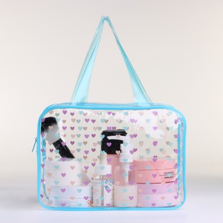 Cosmetic bag with lightning, blue color-1