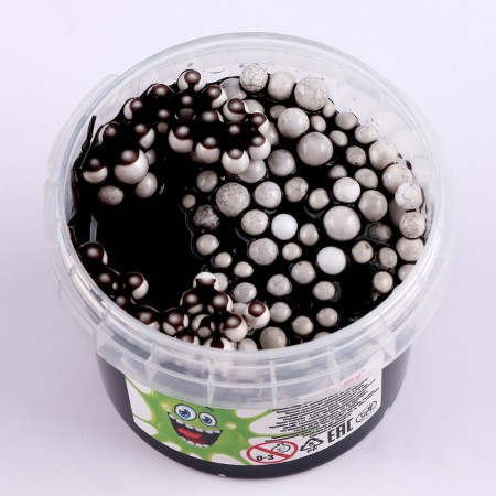 Slime "Plus", black with balls, container 90 g-1