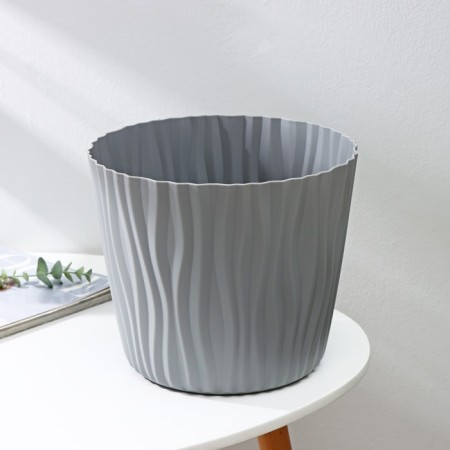 Kashpo for flowers with an insert “wave”, 8 l, d = 25 cm, h = 21.5 cm, color gray color