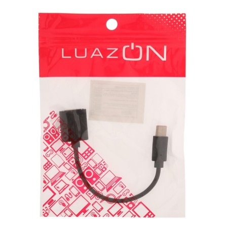 OTG cable Luazon, Type -C - USB, 1 A, 0.14 m, black-2