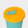 A glass with a lid and a tube, 350 ml, 9 × 9 × 13.5cm, blue color