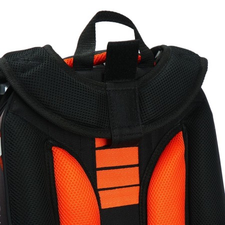 School backpack 38 x 30 x 16 cm, ergonomic back, Stavia "Super Car", black/orange-8