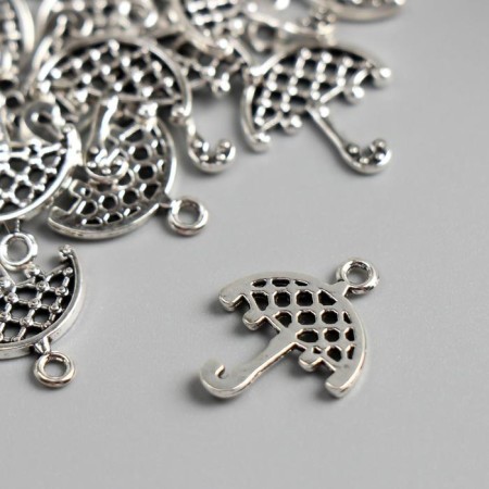 Decor for creativity Metal "Umbrella in a net" silver 2.1x1.6 cm-2