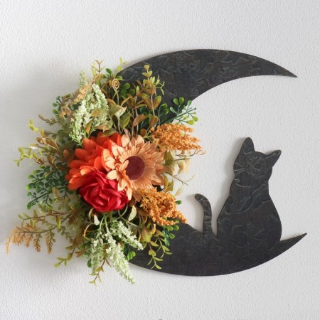 Panel tree "Cat for a month, bouquet with sunflower" 30x30 cm-1