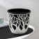 Kashpo for flowers with a “Forest” insert, 3 l, white-black color