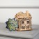 Christmas tree toy "Carved house", from batteries, glow warm white