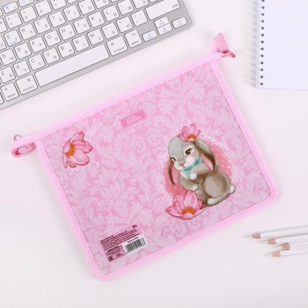 Folder for notebooks A5, 230 x 190 x 50 mm, lightning from above, plastic, calligrata "Bunny"