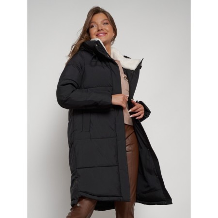 Coat insulated winter female, size 54, black color-14