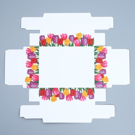 Confectionery box, packaging "Tulips", March 8, 20 x 15 x 5 cm-5
