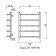 Water heated towel rail Domoterm "Laura", P5, 5 crossbars, 500 x 500 mm, chrome