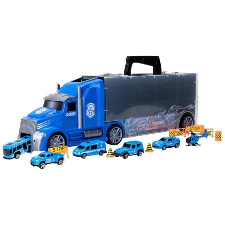 Auto -Vorot Case Givito "Police Plot", with cars, with tunnel, blue color, 54 cm-3
