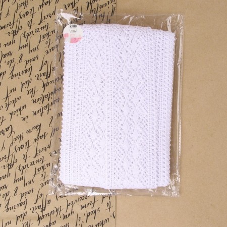 Knitted lace, 70 mm × 10 ± 1 m, fluid-white color-3
