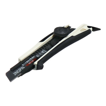 Chancellery knife, 18 mm, white, black blade-11