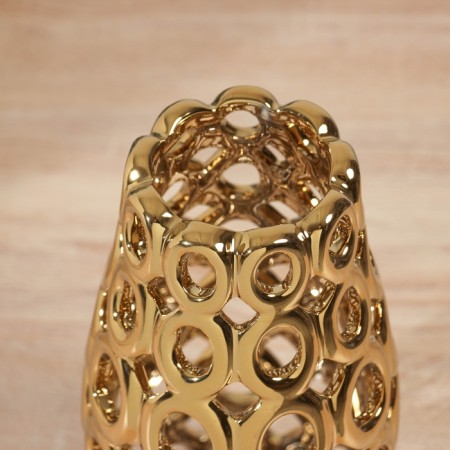 VAZA Ceramics Table "Basil" circles, 24.5x10 cm, gold-1