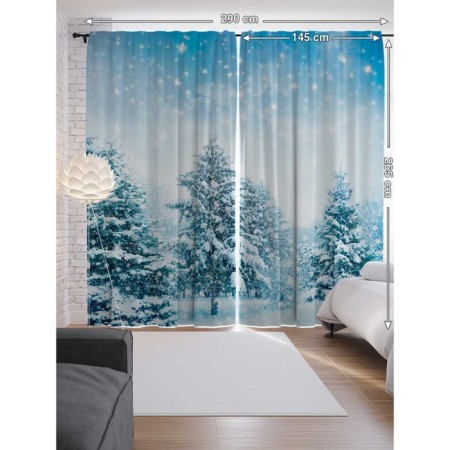 Photostes "Winter in the forest", Saten, size 145x265 cm, 2 pcs-1