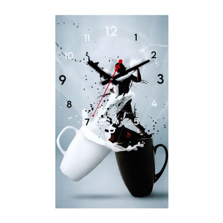 Carty clock wall-mounted interior "mugs", silent, 35 x 60 cm-2