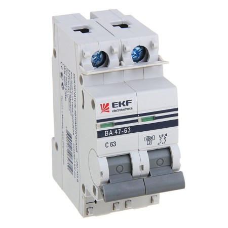 Automatic circuit breaker EKF Proxima, 2p, modular, 63 a-1