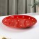 Board ceramic dinner shade "Red peas", d = 27 cm, red color