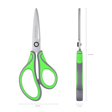 Scissors Erichkrause Megapolis Ergo, 17 cm, with improved 4D-switches, do not rust, handles with rubber inserts, in the blist-2