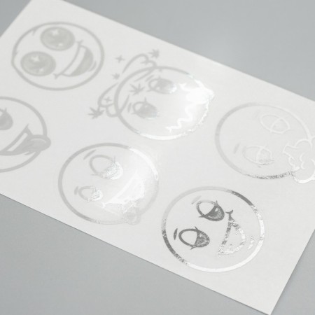 Stickers (stickers) "Smiles" 10x15 cm, color silver, 5-326-1