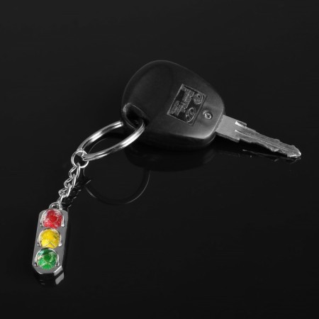 Cartage keychain, metal, traffic light-2