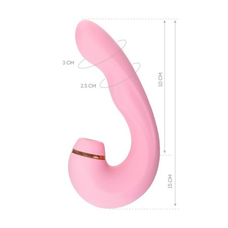 Multifunctional stimulator of the Jos Juna clitoris, pink color, 15 cm-3
