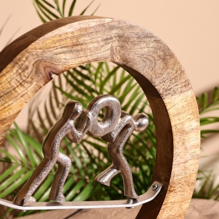 Interior souvenir in the wooden ring "Labor" 30x8x33 cm-4