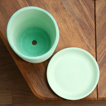 Flower pot "Roll" concrete, green, 4 l-3