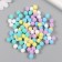 Pompons, 8 mm, 100 pcs/pack, 100% polyester, 5 colors in the assortment of 20 pcs