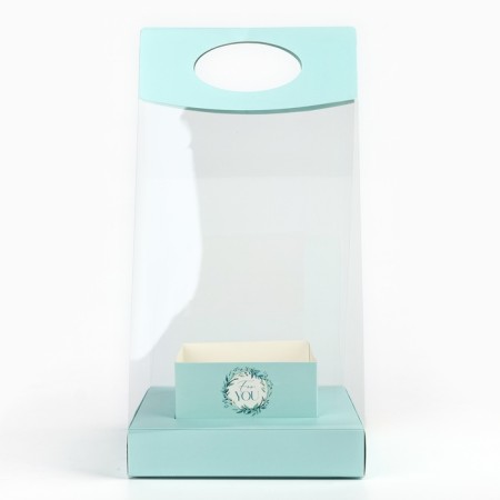 Box Gift folding carrion for colors, packaging, "turquoise", 20 x 20 x 4 cm-4