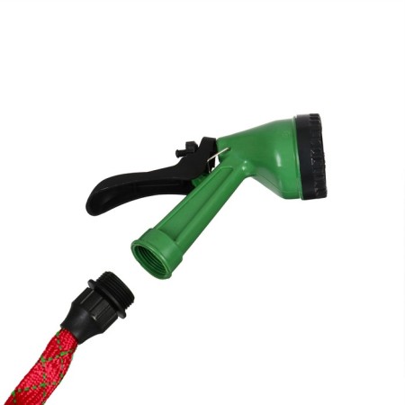 Rubber olive ripe hose, 12 mm (1/2 "), 15 m, in a textile braid, with a watering gun, color mix, Greengo-3